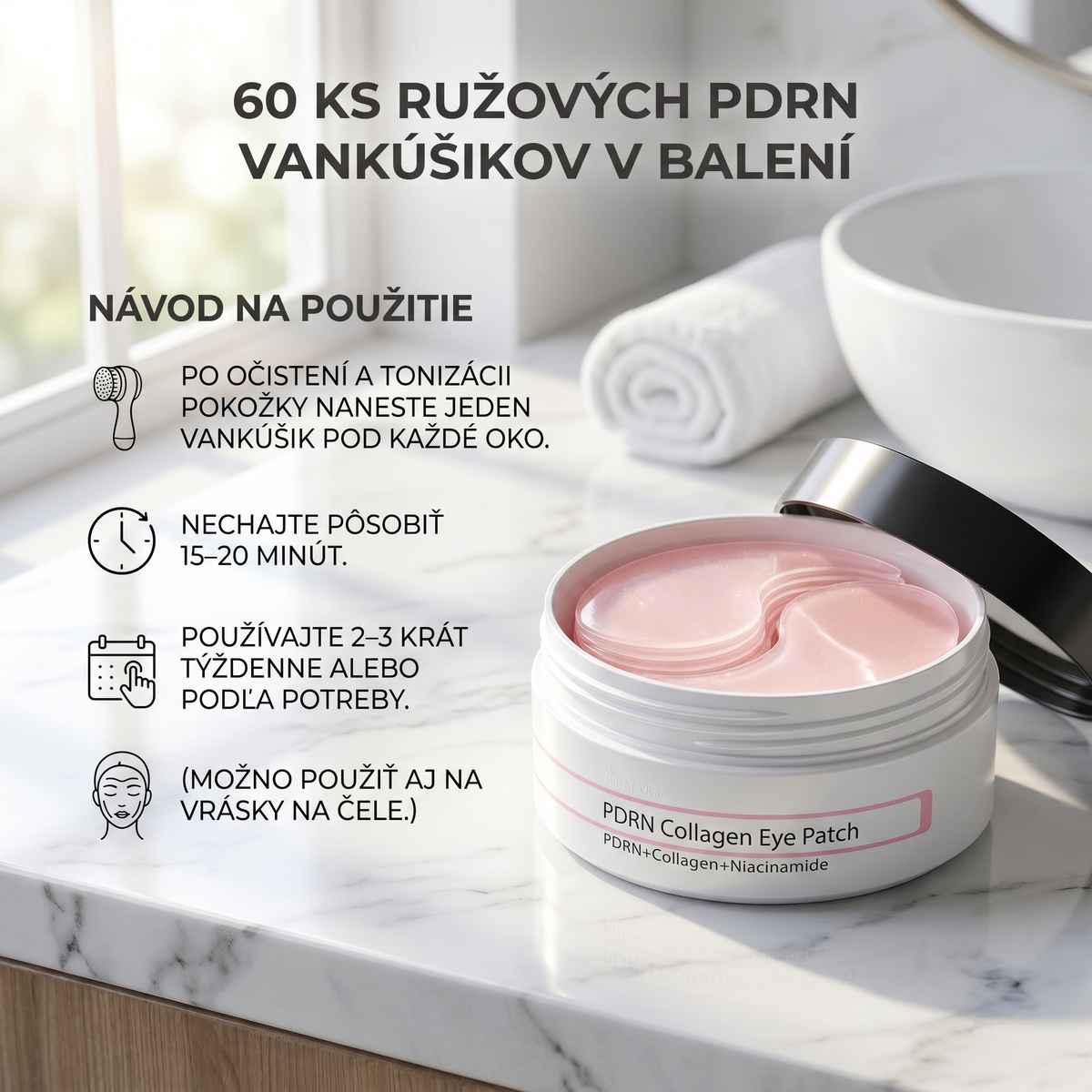SKINLEA PDRN Regeneračné vankúšiky pod oči 60 ks